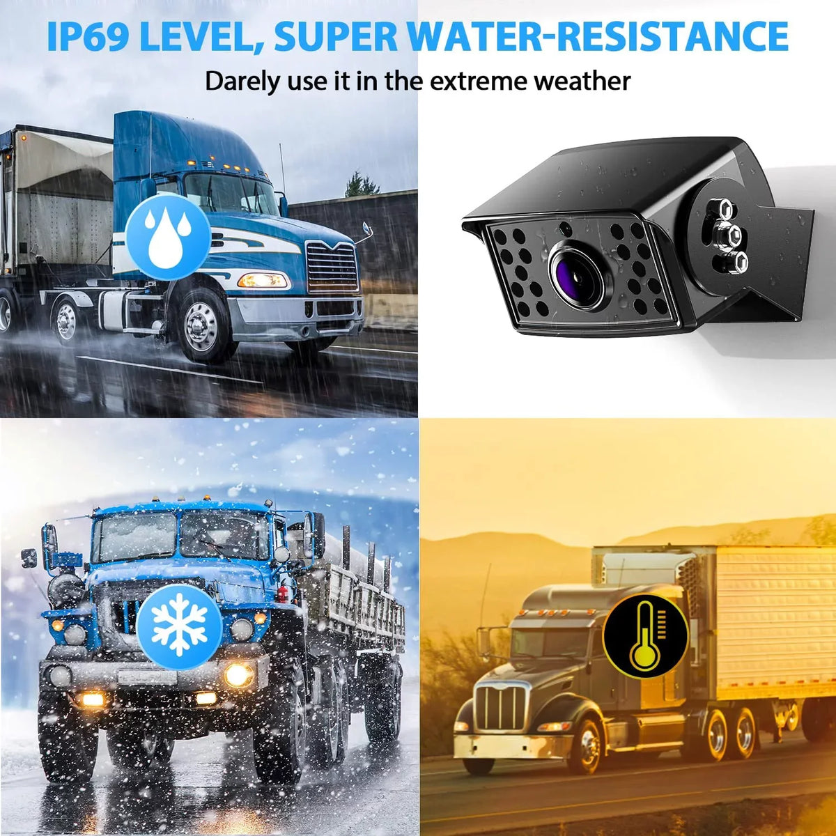 or Waterproof eRapta IP69 Van 1080P Car Camera for Backup Camera 10'' Wired Truck Backup Monitor HD Trailer RV