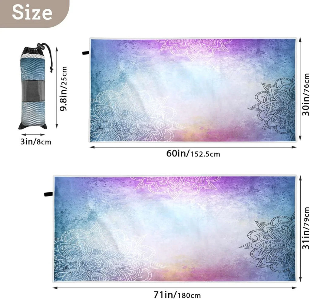 Towels Oversized Super Lightweight Camping Swimming Dry Mandala's Towel Towel Compact Bestwell for Beach Quick Travel Holiday（156） - Absorbent Purple -