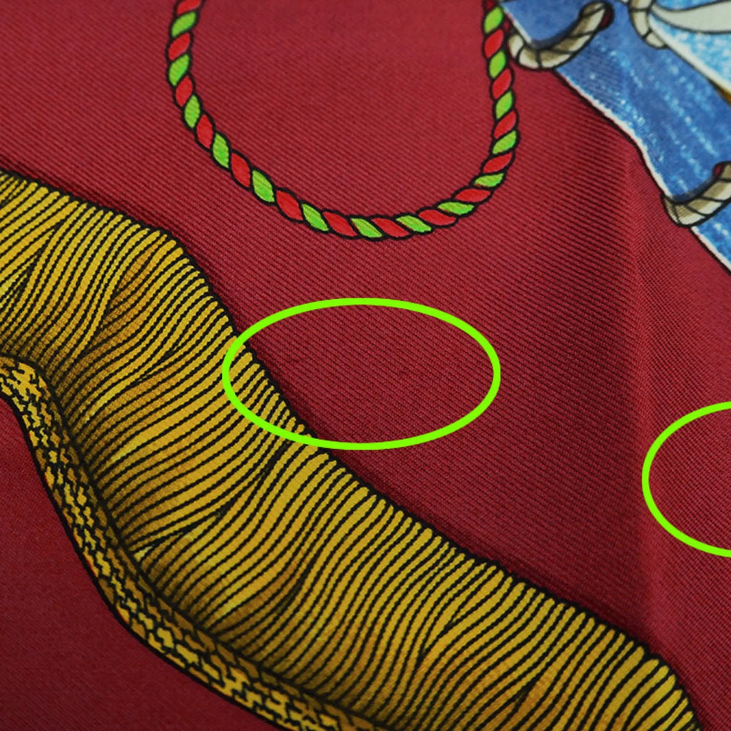 Tambour TAMBOURS HERMES (Good) Muffler Pre-Owned Blue LES 90 Taiko Hermes x Carre Red Scarf