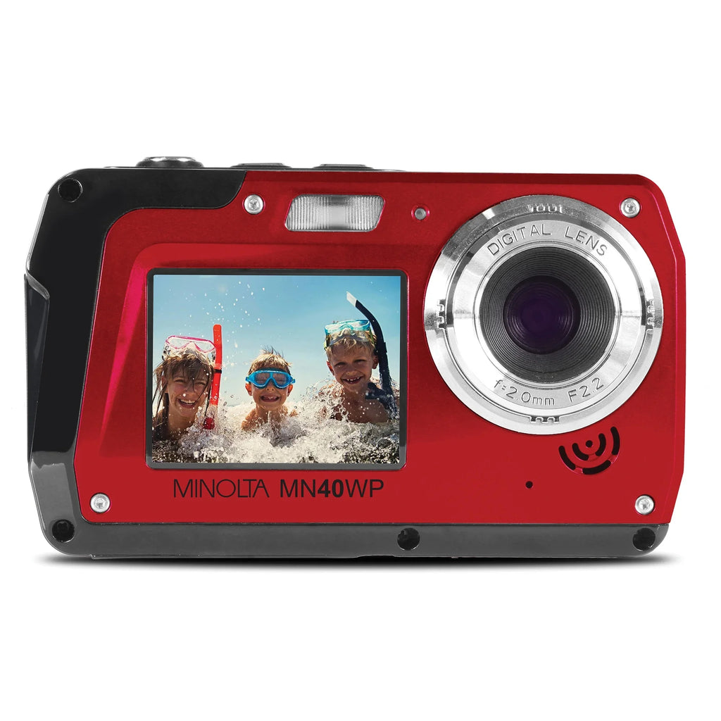 Camera, Red Minolta 48 Digital Waterproof MP