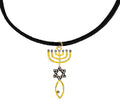 Friends Yeshua, Jerusalem Seal Gift Great Or With Adjustable Crystal.Hypoallergenic-Safe. Family©2024 Messianic, Goldtone Beautiful Austrian 14KT Of A For Black Covered With Christian A Suede Bracelet