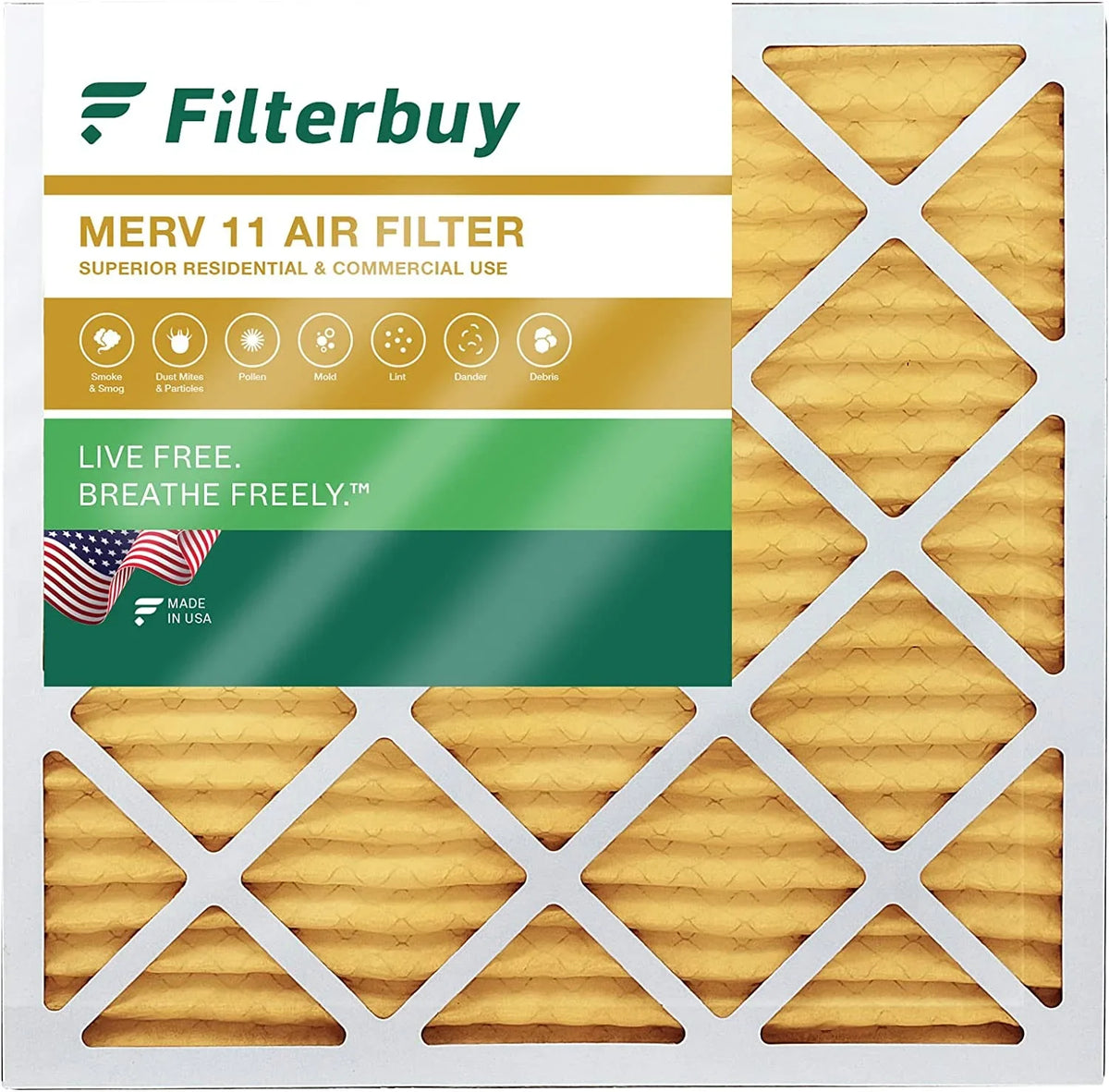 HVAC MERV Filterbuy Filters 11 (1-Pack) Air Pleated 24x24x4 AC Furnace