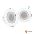 with Speaker Frame - Aluminum 4’’ LED Speakers, PYLE-HOME PDICBTL4 2-Way Built-in Wall Pair Ceiling Bluetooth / Lights
