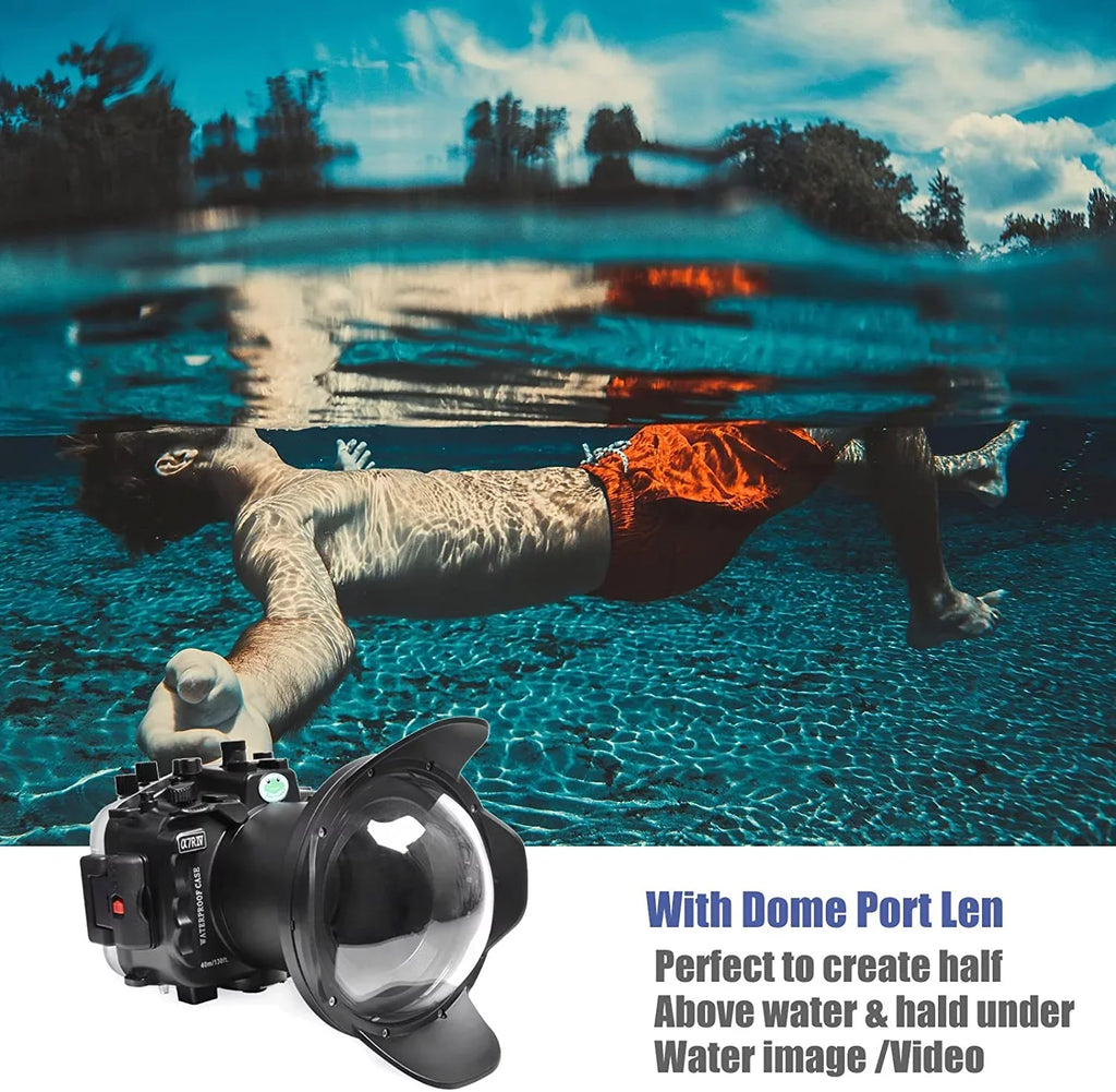 Kit Underwater G Inch Dome Compatible 16-35mm Case ILCE-7R IV 12-24mm A7R F3.5-5.6, Seafrogs Port Housing F4 F/4 Waterproof 28-70mm 6 A7R4 with w/ for FE Lens-Black [40M/130FT] IV