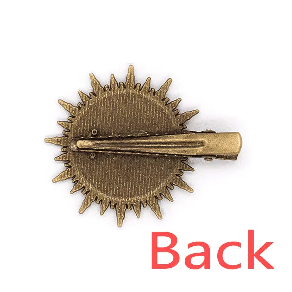 retro hairpin metal pattern j clips heart sun headwear spade pin club