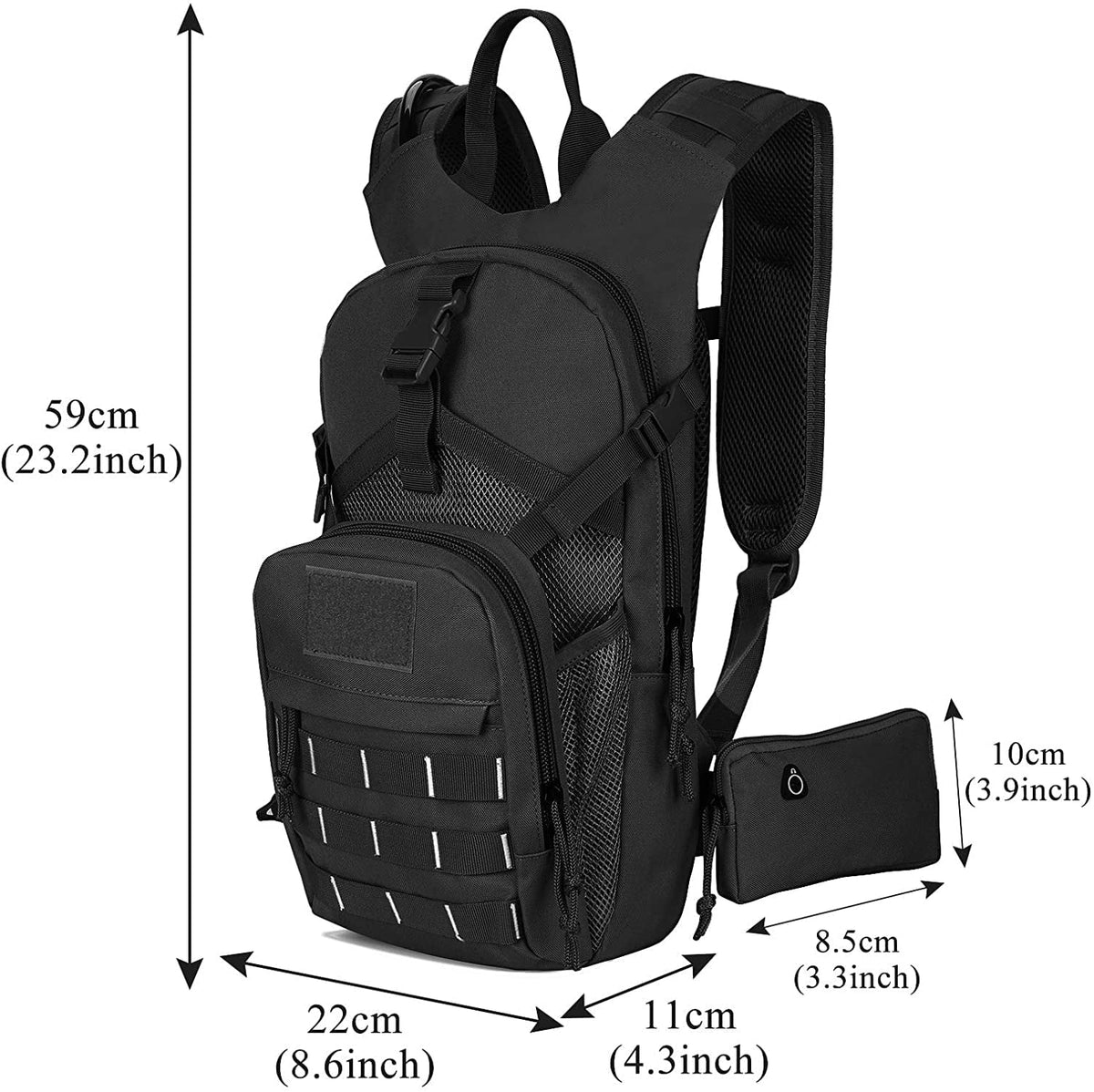 with Free liquid Running BPA Military Biking for 2L Bag Bladder, Pack Men Backpack Hiking Fits Thermal Daypack Tactical Adjustable Waist liquid Hydration Cycling Pocket liquid Insulation, Women SKL
