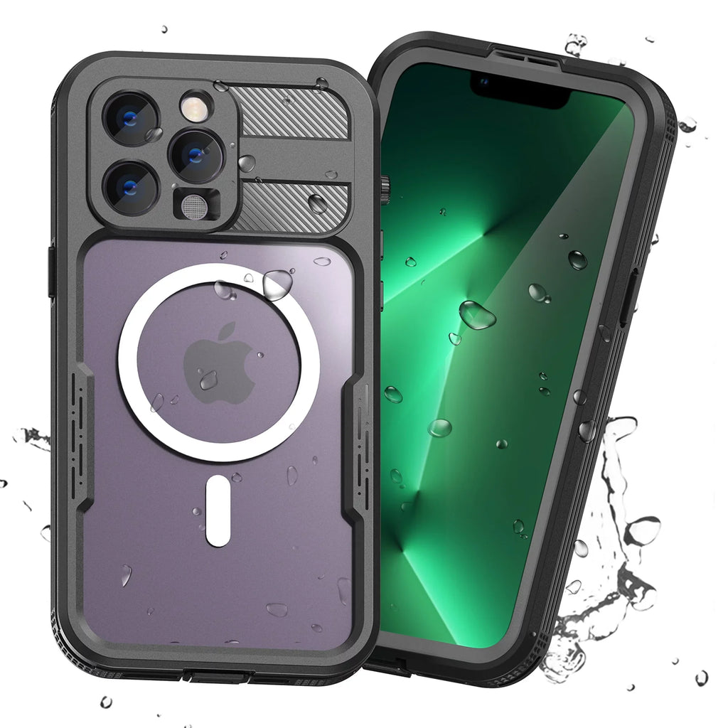 for Screen for Pro 360][IP68 14 MagSafe] Max Dropproof][Dustproof][Compatible 14 Black - 6H iPhone with Pro Max Underwater][14FT Military Waterproof, Built-in [Real 6.7" Protector Case iPhone