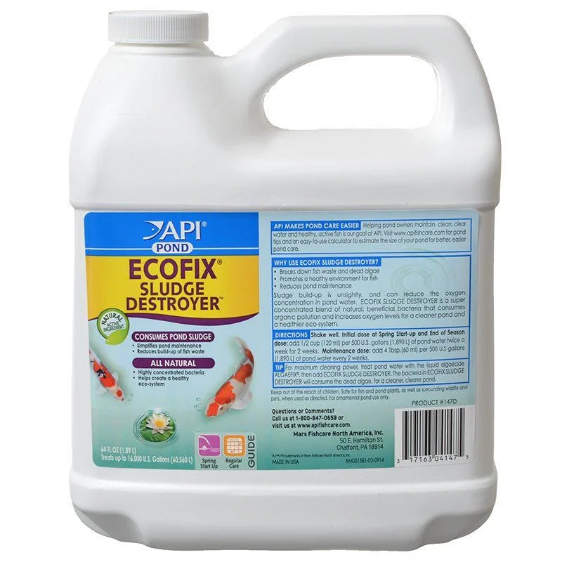 64 (Treats 2 oz Destroyer of Pond Gallons) Sludge Ecofix Pack API 16,000