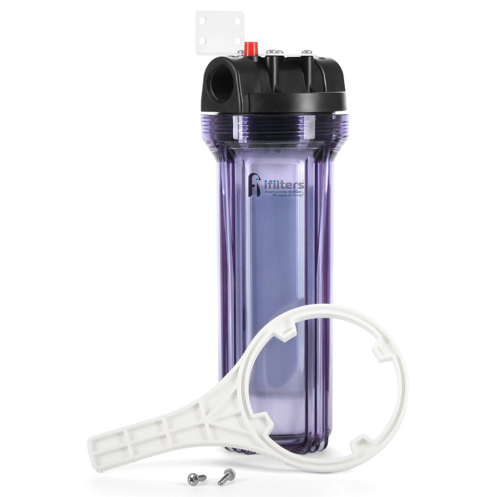 Housing Filter House Rust w/ Filter Sediment, 3/4" & Clear Cartridge Ports CTO AP117 Included, Whole Comparable iFilters