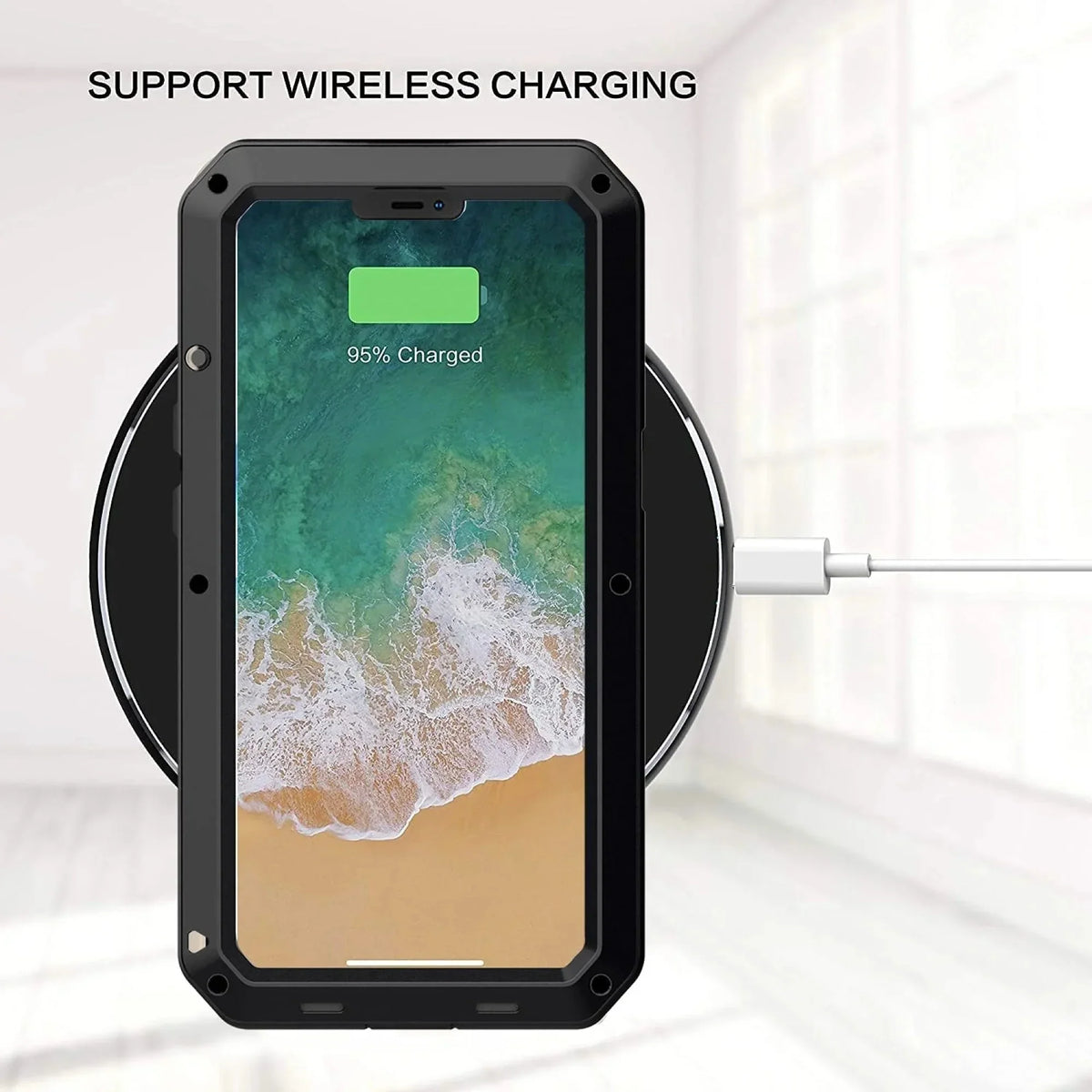 13 exterior and Case iPhone Grade Military Aluminum Gorilla Duty Resistant (Silver) Protection, Travel Pro Glass Rugged Heavy Scratch Metal Shockproof