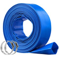 Hose Pool PVC Premium Hose Lay Blue Filter Clamps BENTISM x Discharge 50' and climate Swimming 2'' Resistant Flat Chemical with Backwash