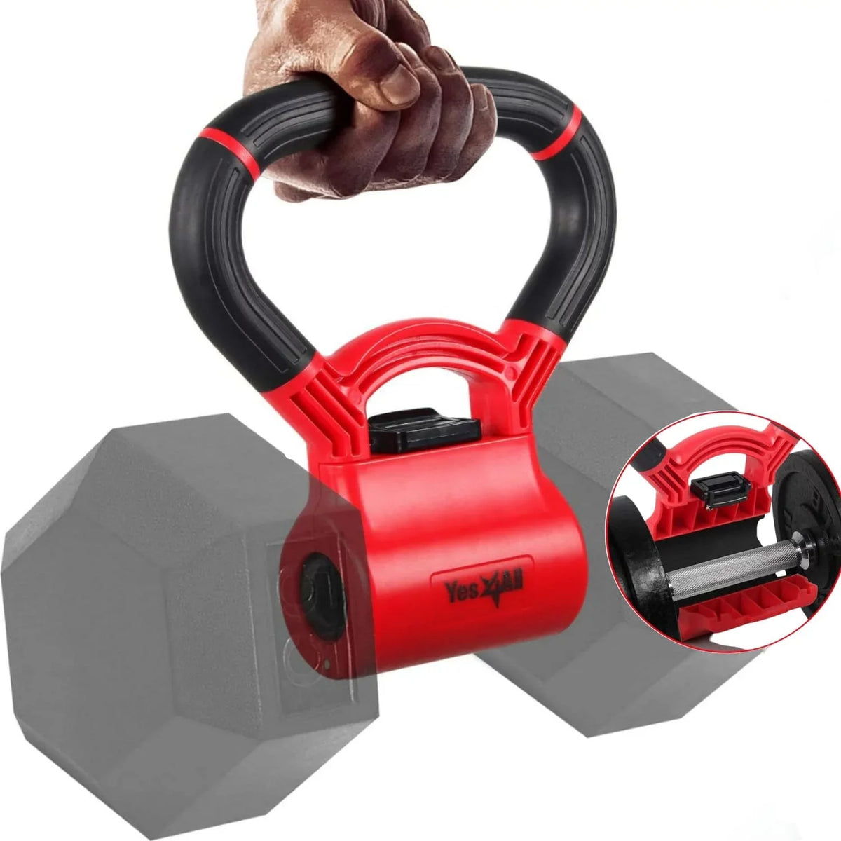 into kettlebells to Yes4All New workouts with Weight convert dumbbells for - up 100 Version grip capacity Kettle to Grip lbs
