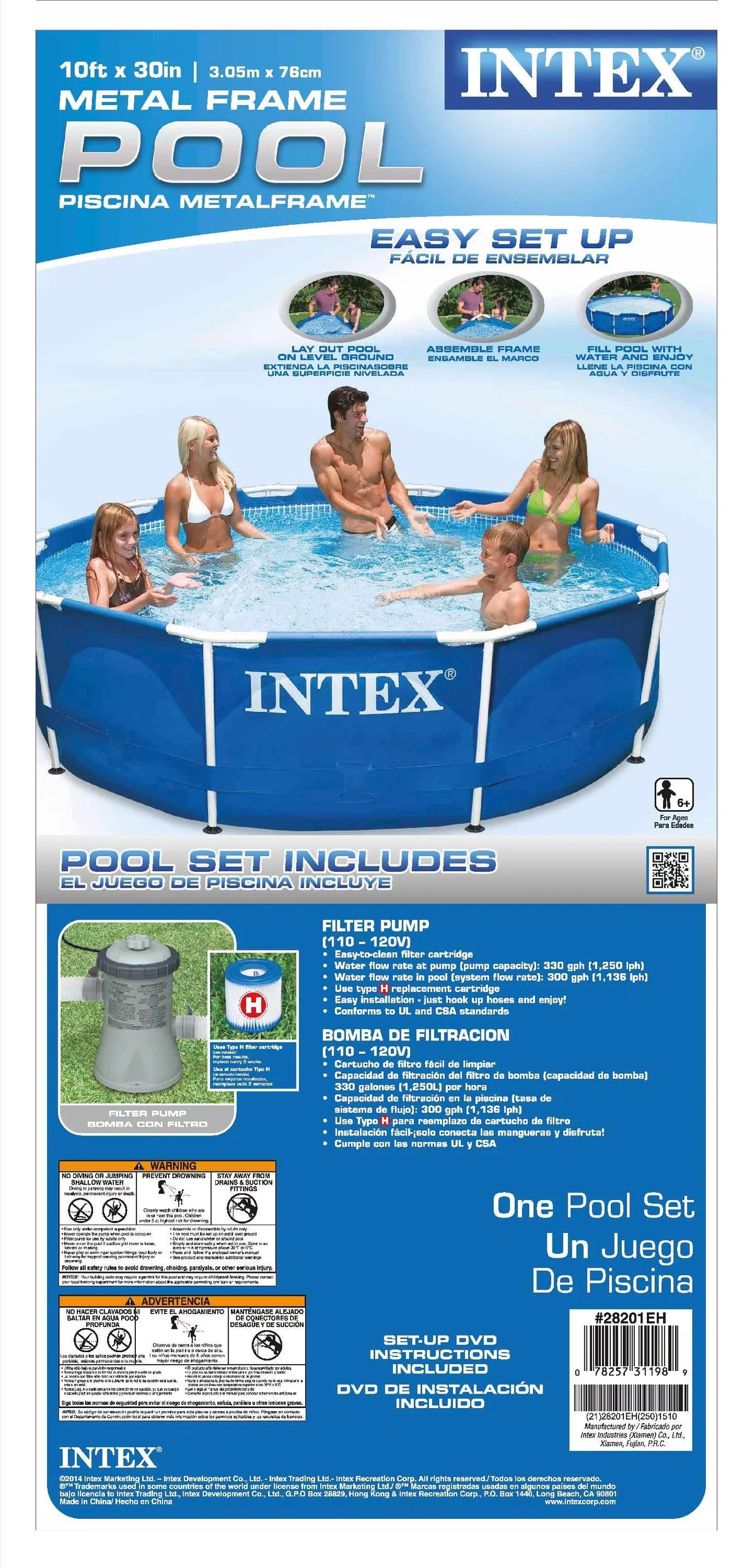 x Filter Intex Kokido Frame Pump B-VAC 30in Metal Pool with Swimming 10ft Vacuum