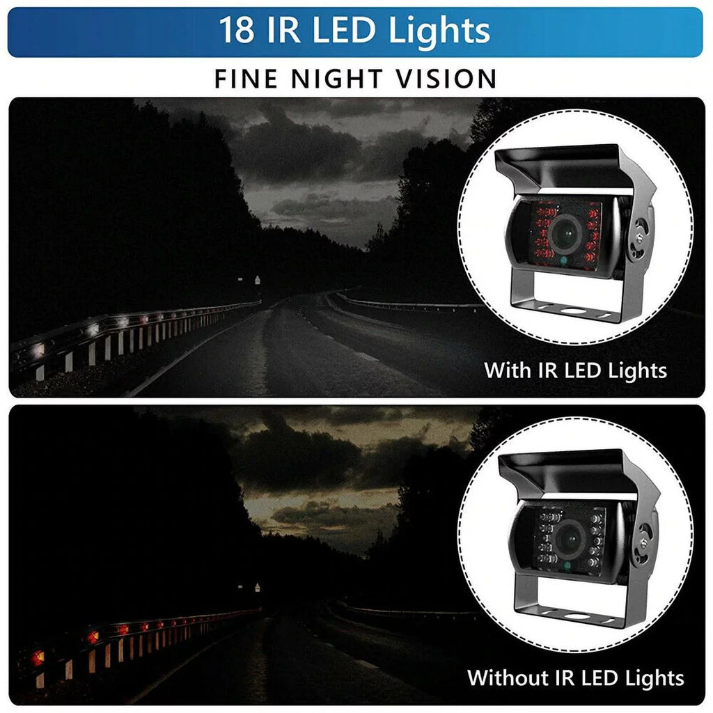cable 18 Night parking for Monitor IR with Van LED RV system Bus reverse feet Car Vision+32 Truck TFT 12V/24V camera 7inch Car LCD