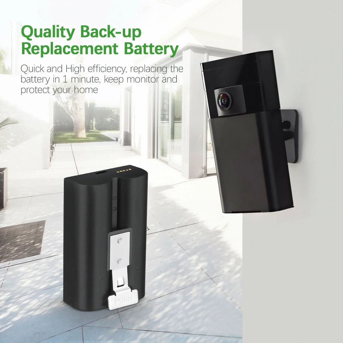 Battery Cam, Rechargeable Stick Plus/4, Compatible 4-Pack for with Ring Replacement 2/3/3 Doorbell Spotlight Backup 6040mAh 3.65V Doorbell Doorbell Cam, Camera, Up Batteries Video EBL Ring