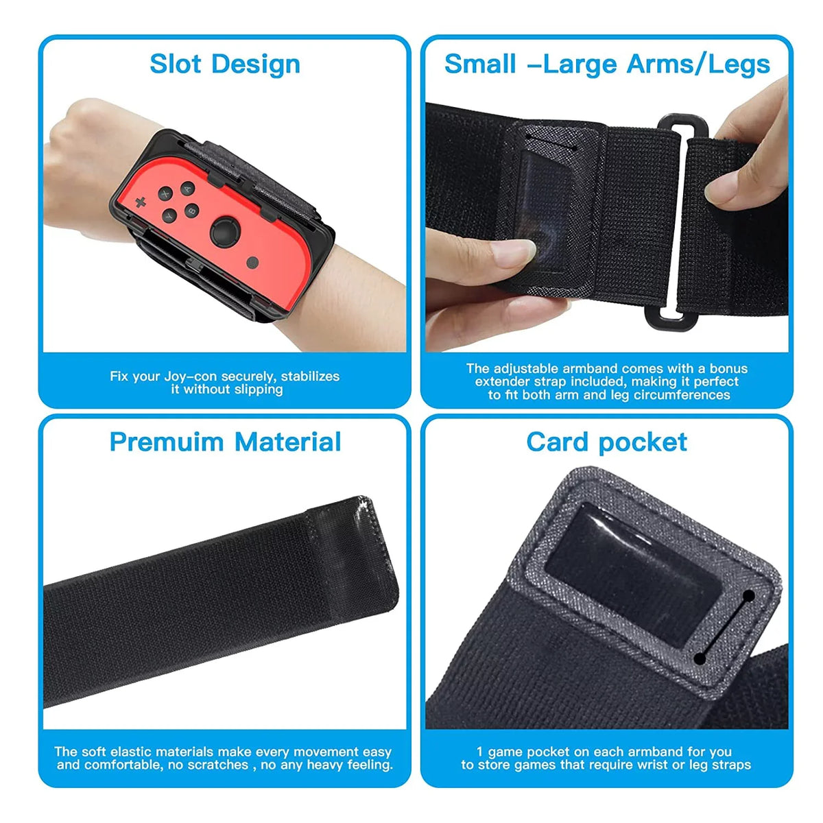 Compatible strap Nintendo Dance with 2-in-1 New Switch Fit Arm Adventure/Just Sports/Ring Leg Upgrade and