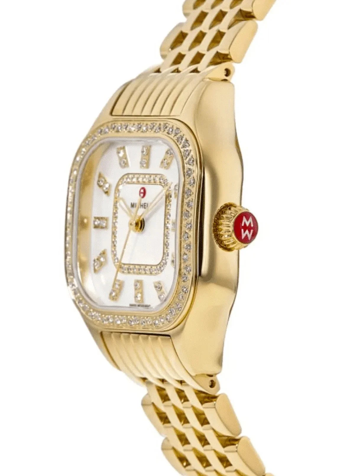 Steel Watch Pearl MWW33B000003 Dial Diamond Mother Meggie Gold-tone of Michele Women's