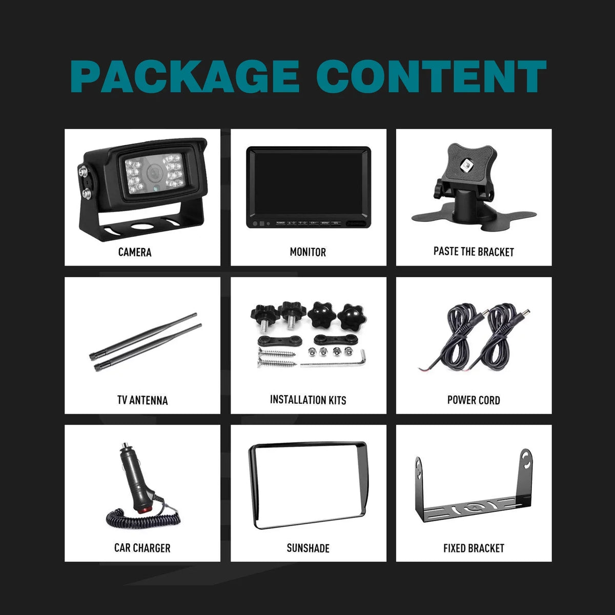 Kit Trailer for 1CH 7" Rear Backup Wireless AHD 1080P Camera Truck View Display