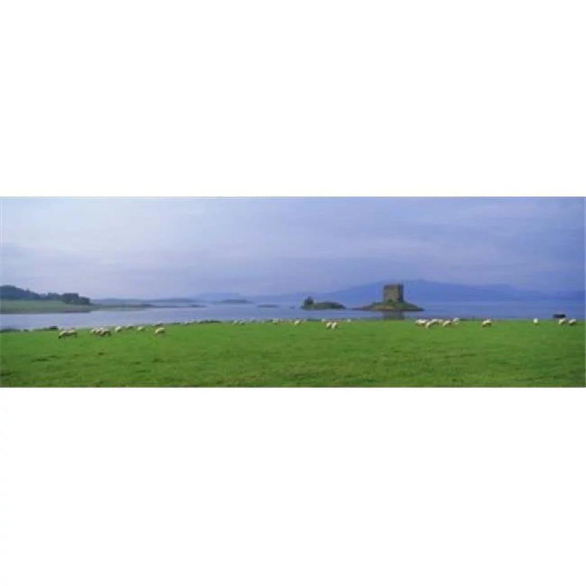 by Poster an Stalker 12 x Glencoe Castle Loch - Linnh 36 on island Castle Print Scotland