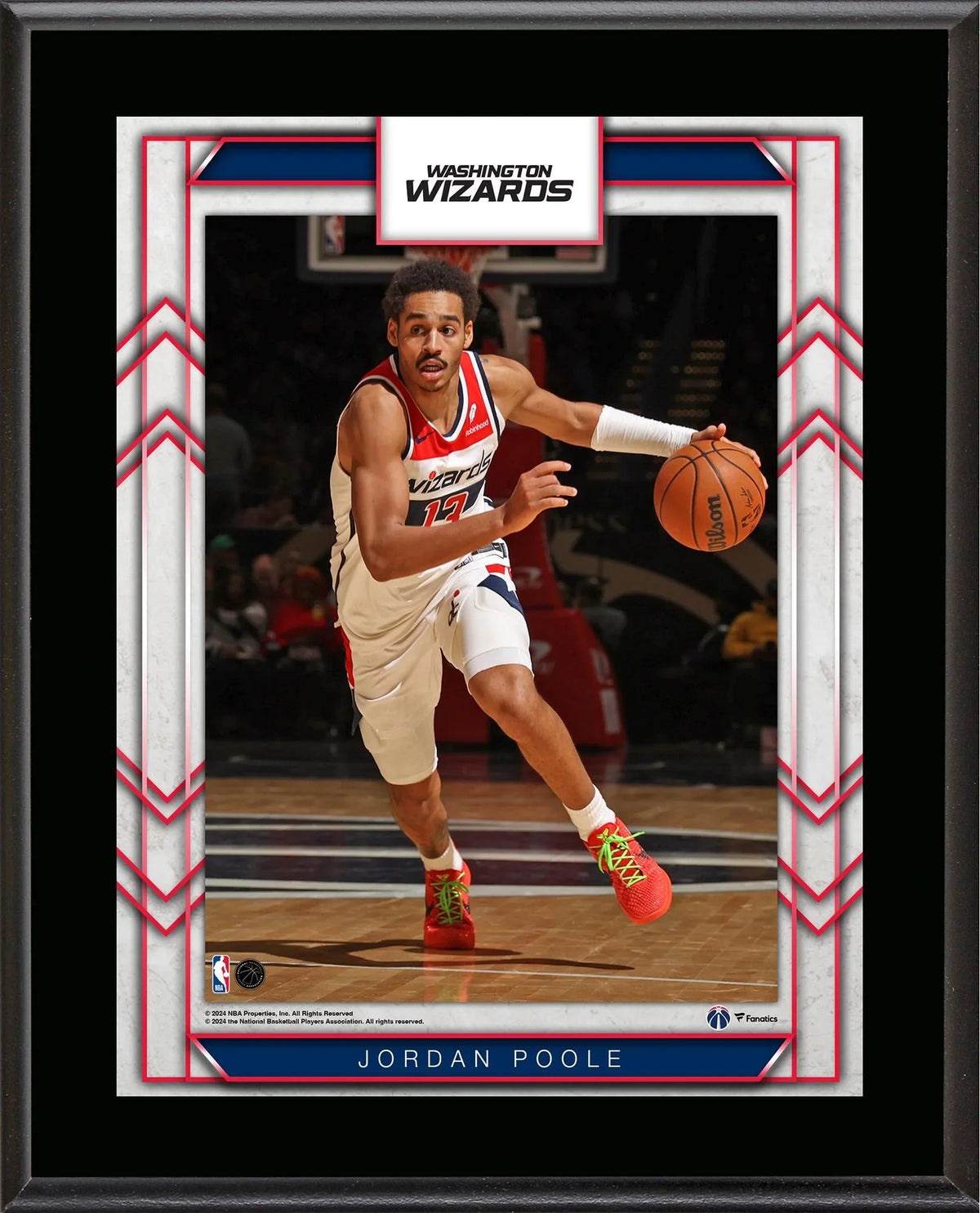 Jordan Sublimated 13" Player x 10.5" Poole Wizards Washington Plaque