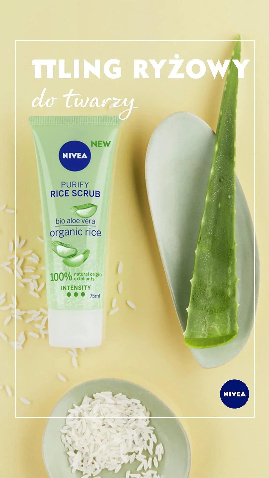 Scrub With Nivea Ml Purifying For 75 Mixed Aloe Peeling Skin Rice