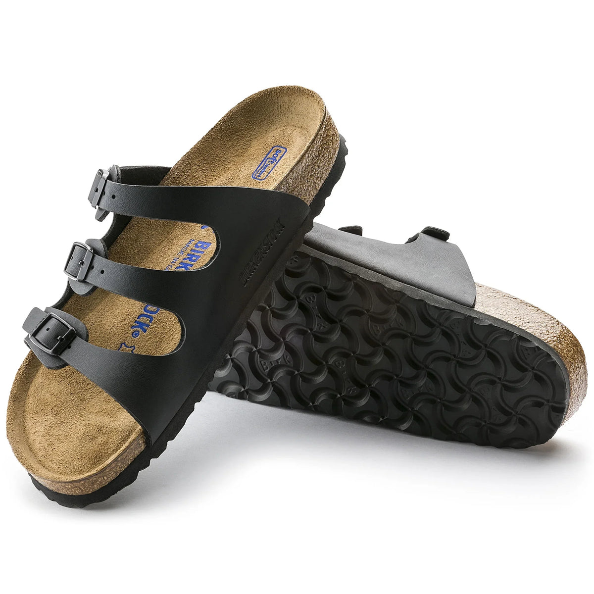 8-8.5 Sandal Florida Footbed 0053011 BIRKENSTOCK Black - BFL Narrow BLACK Women's Soft Birko-Flor