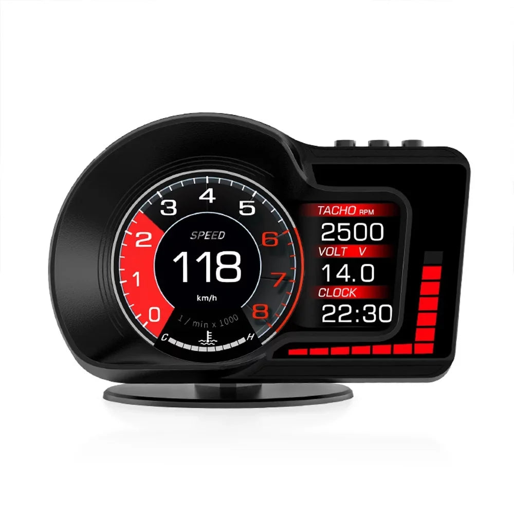 Moobody Display Car Oil RPM, Temperature Clock, Head-Up Speedometer, Speed for Monitoring: & liquid