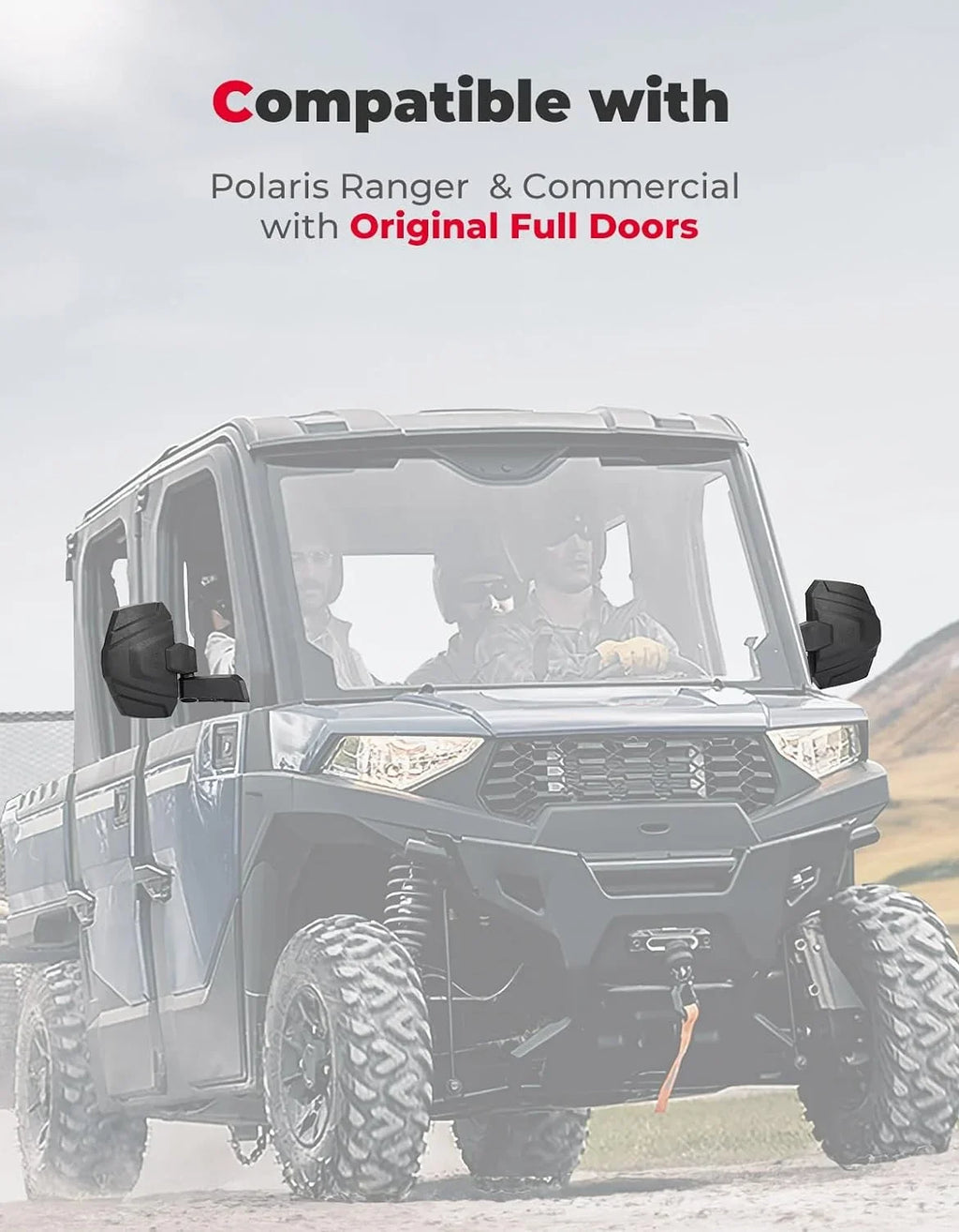 Upgraded Full 1000 Mirrors 2889241 SP KEMIMOTO Polaris UTV XP Ranger Compatible Side Rear 570 Original Doors with with View