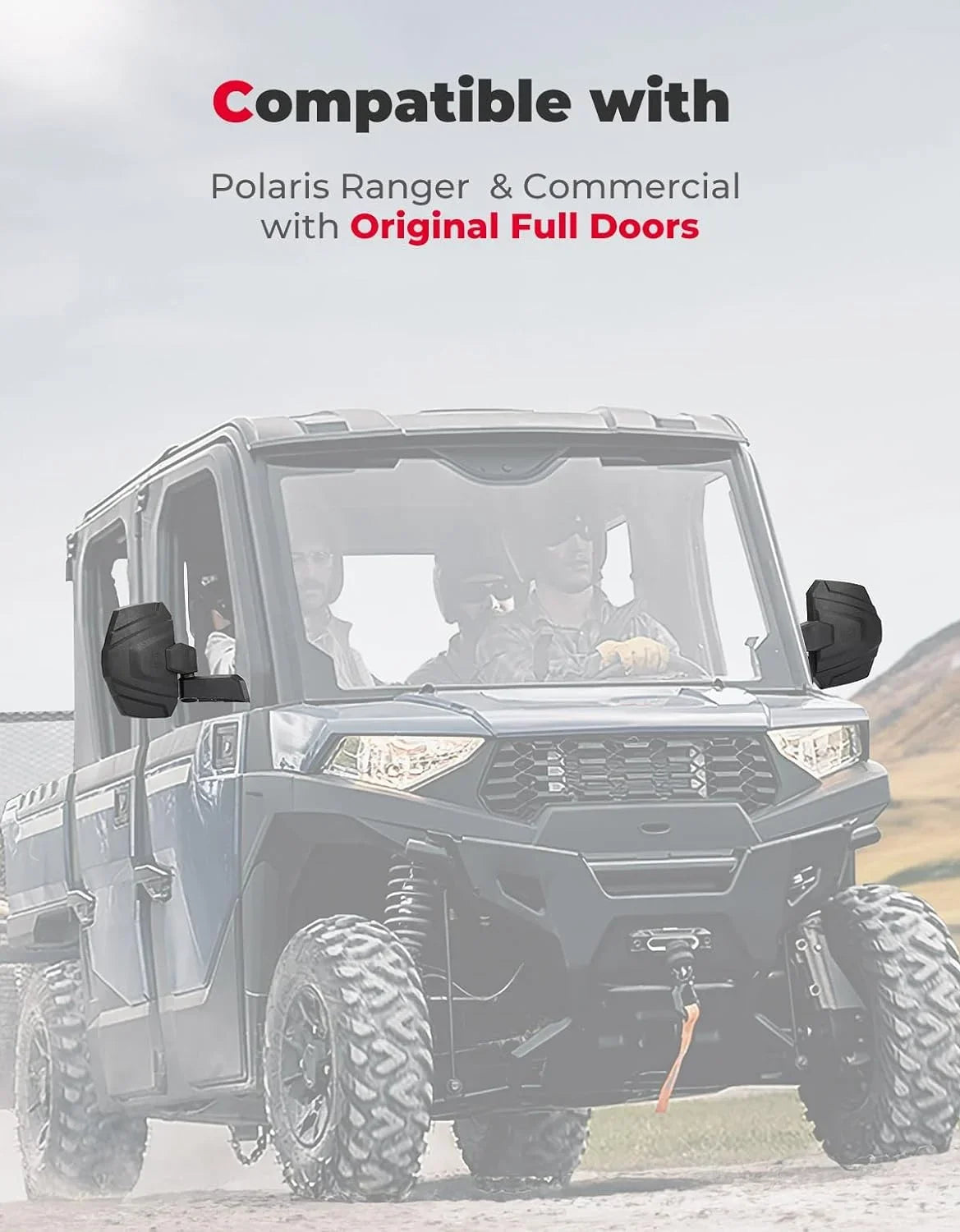 Upgraded Full 1000 Mirrors 2889241 SP KEMIMOTO Polaris UTV XP Ranger Compatible Side Rear 570 Original Doors with with View