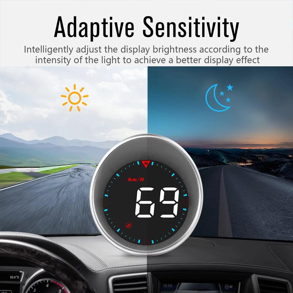 Driving Digital Driving Display Alarm Speedometer Angle, Mileage, Alarm Display Compass Car and Fatigue Overspeed Head-up