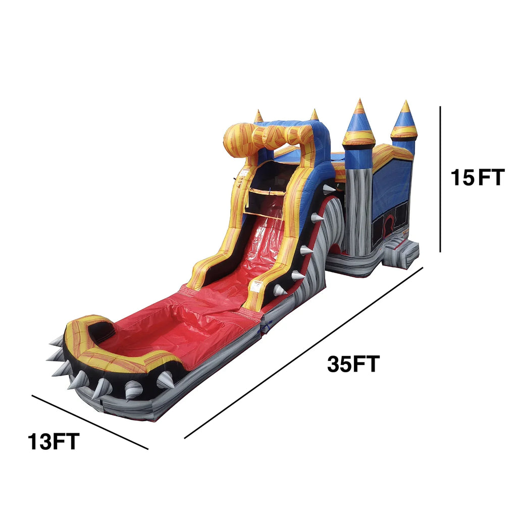 Inflatable Adults Grade JumpOrange House Rocker Kids Titan exterior Bounce Blower Commercial Splash with Slide with for liquid Pool and
