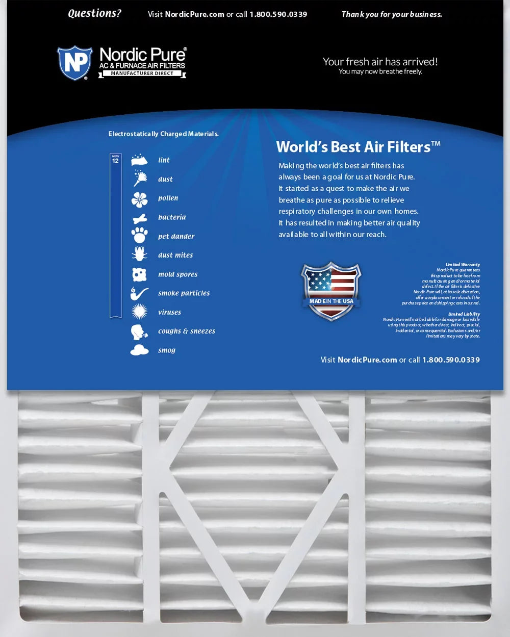 1 Replacement MERV (5.25) Air Goodman/Carrier/Amana 1/4 Pack Filter 16x25x5 12