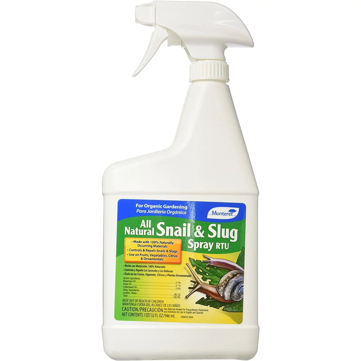 Organic, Monterey Ready Natural Snail oz Repellent & Use Slug All 32 To