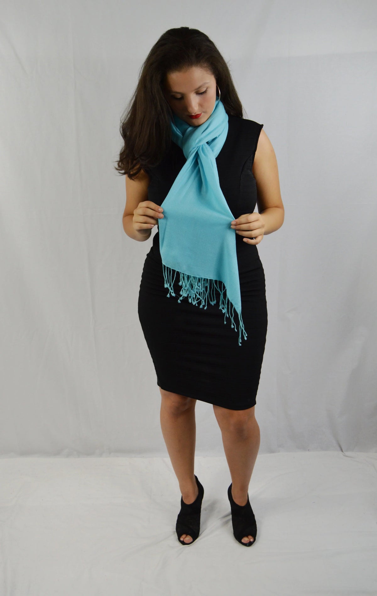 Shawl/Scarf/Scarves Pashmina Fancy Shawl/liquid Shawl/Summer Shawl/Evening Blue (Tiffany weight Regular Shawl) Shawl/Sheer Shawl/Light Shawl/Pashmina