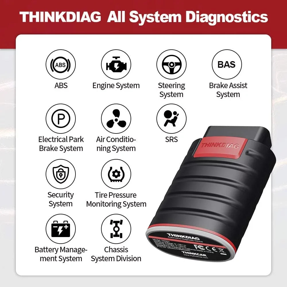 Bluetooth, Diagnostic Reader Scanner Bluetooth thinkcar Code ThinkDiag OBD2 Car