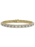 6.6 8MM 10K CT Gold Yellow Cluster Bracelet 8.5" Men's Diamond