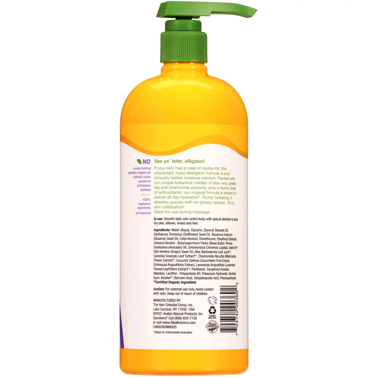 Emollient Unscented Lotion, 32 Body Very Alba Botanica Original, Oz