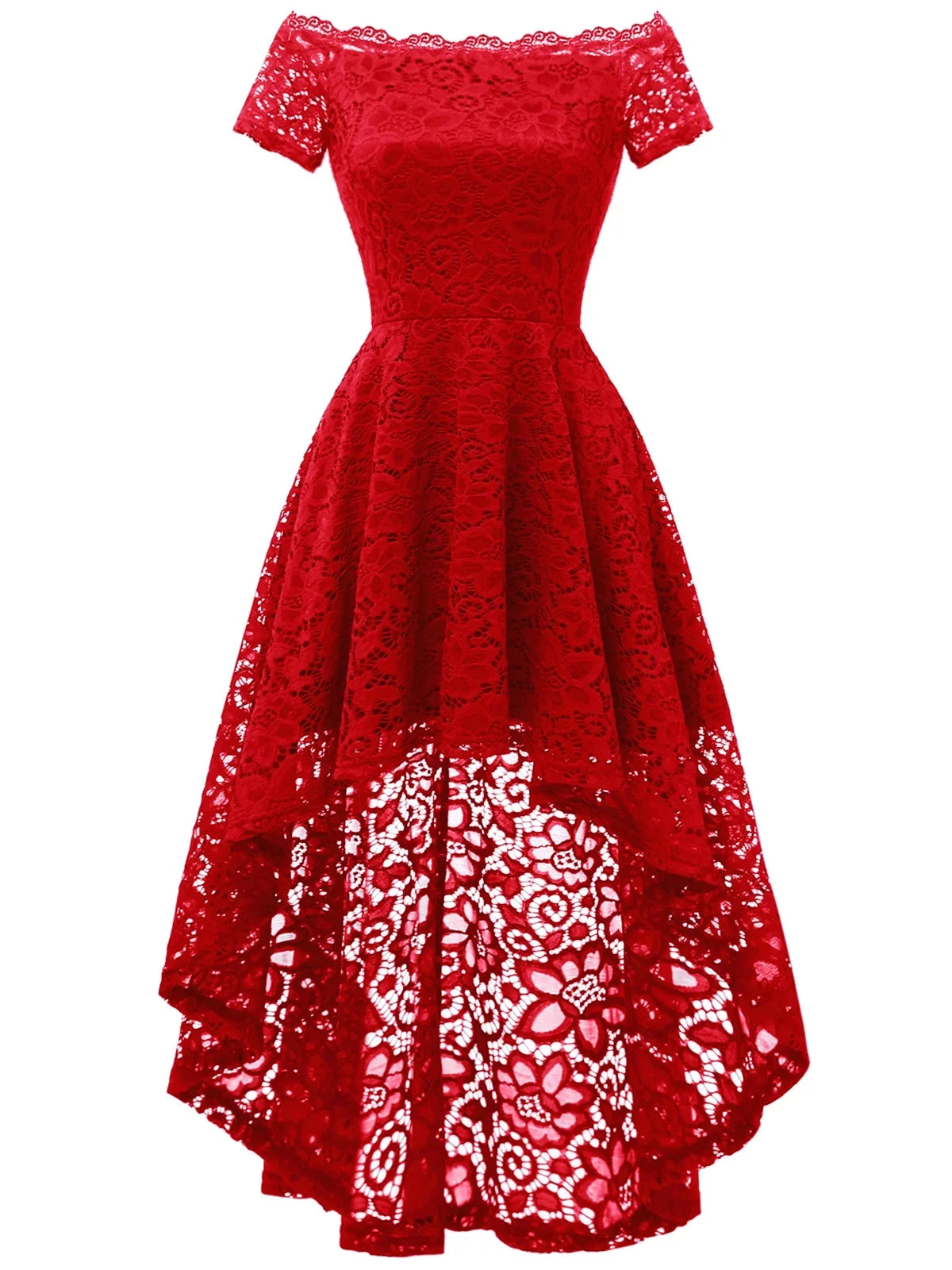 Female Dressystar Party Knee-Length Cocktail outfit Bridesmaid outfit Women Lace Hi-Lo