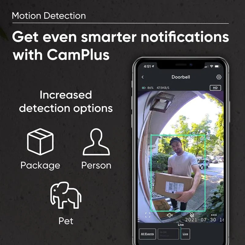 Wyze Video Video, 1:1 Night Walls, Vision, and to w/ Wireless Ratio, Battery, Alexa Audio, Sticks Color 2-Way w/ Doorbell — Camera Pro Works Assistant Doorbell QHD Adhesive Aspect