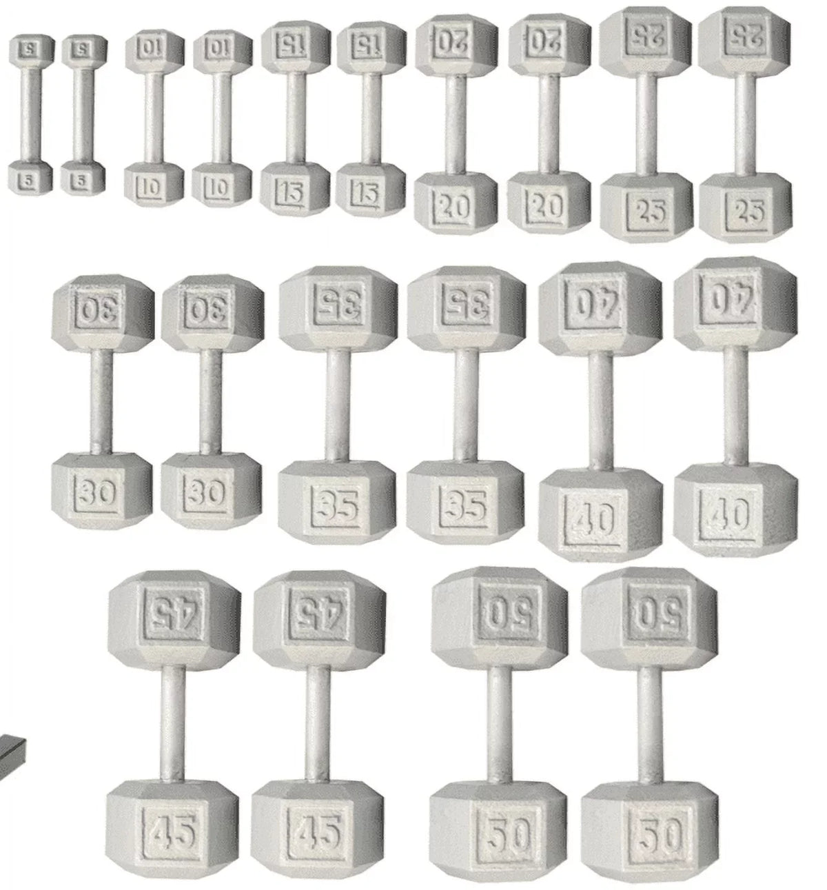 Dumbbells Hex 5-50 YORK lb. Iron Cast