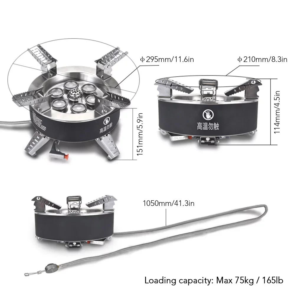 High Backpacking Seven 18000W Stove, Stove, Collapsible Traveling core Windproof Hiking Stove, Dcenta Camping Gas Fishing