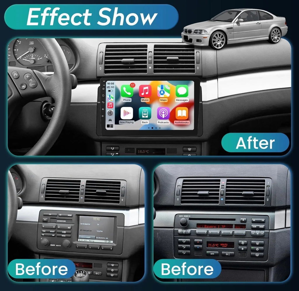 Inch 1280*800 CarPlay Series 5G Auto GPS Bluetooth5.0 Radio 3 & HD Support 8 Car Touchscreen Stereo SWC Backup 9 AHD THONZER Core 11 FM 1999-2005, WiFi for Upgrade Android Camera(4G+32GB) Android