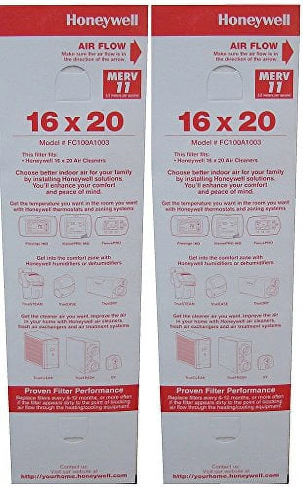x 20 MERV - 2 Honeywell 11 16 Filter FC100A1003 Air Pack - Media