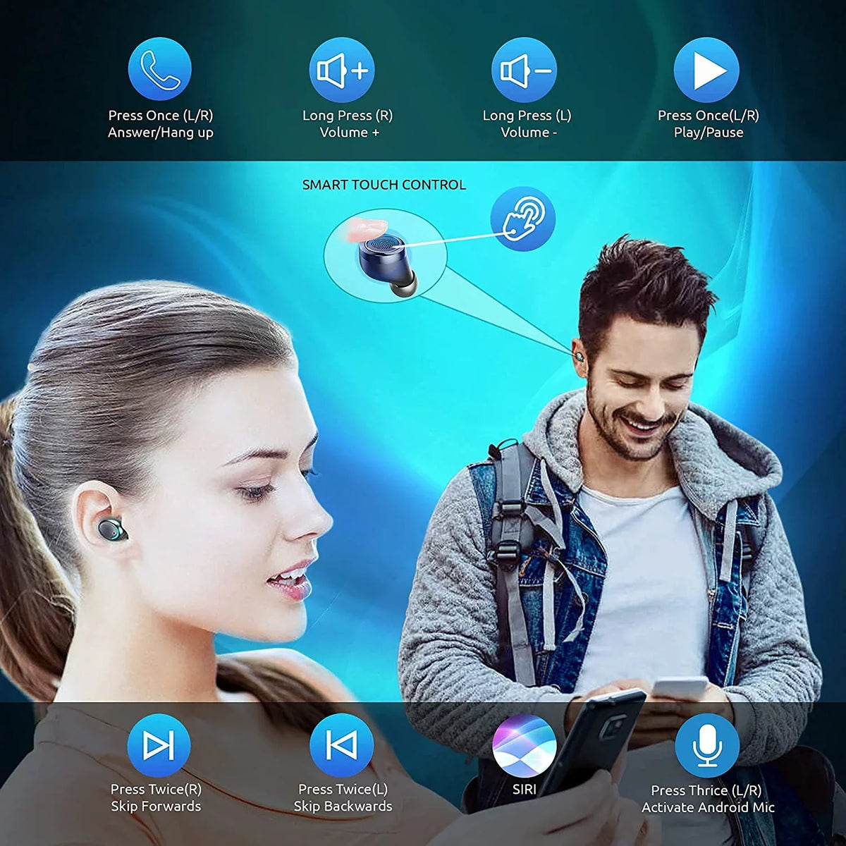 Waterproof with BlueTooth IPX3 Compatible / Wireless Touch Noise Sweatproof 5G/Plus/Ultra (Black) V5.1 Mic Galaxy / S21+ Reduction with PRO Earbuds