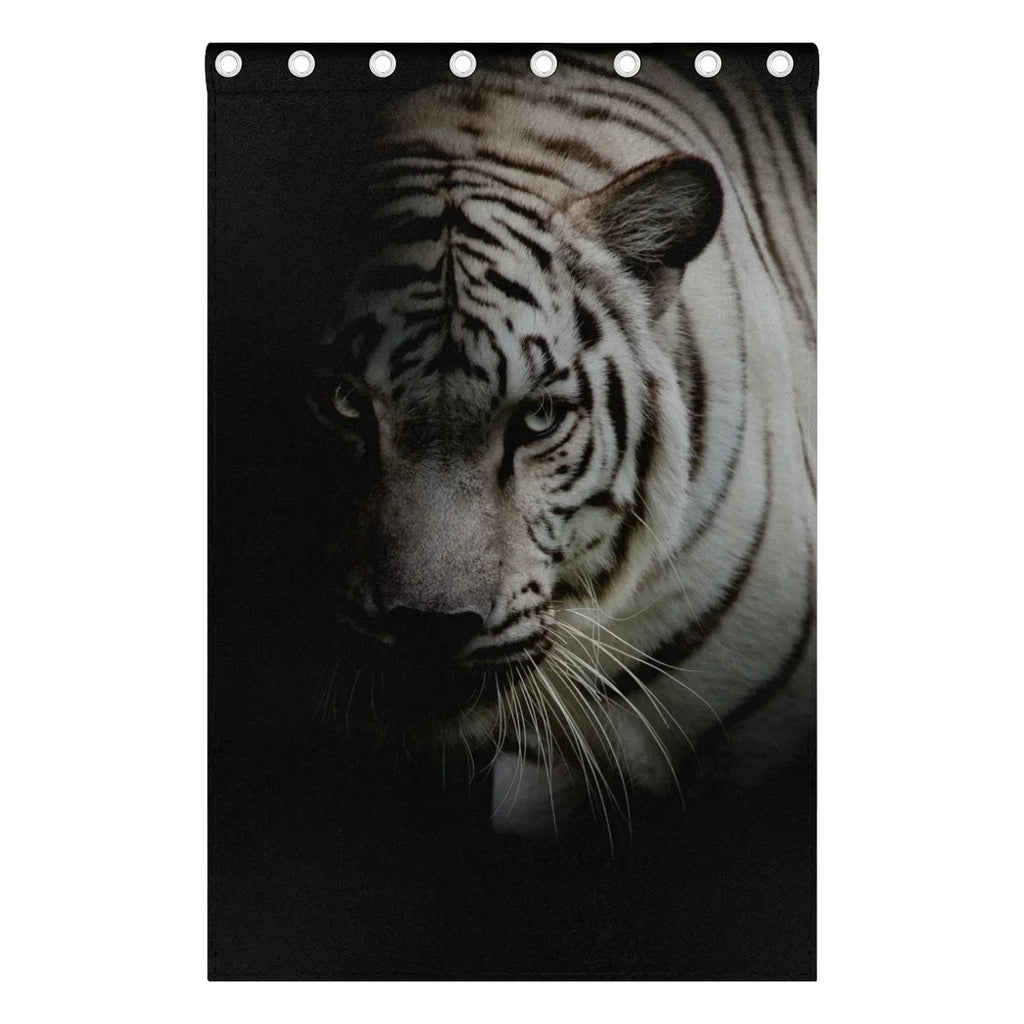 Isolated White Panel Tiger Curtain Blackout Inches) Darkening Curtains for Curtain Blind On Living Room,2 (52Wx84L Background Window Black Bedroom POPCreation Thermal