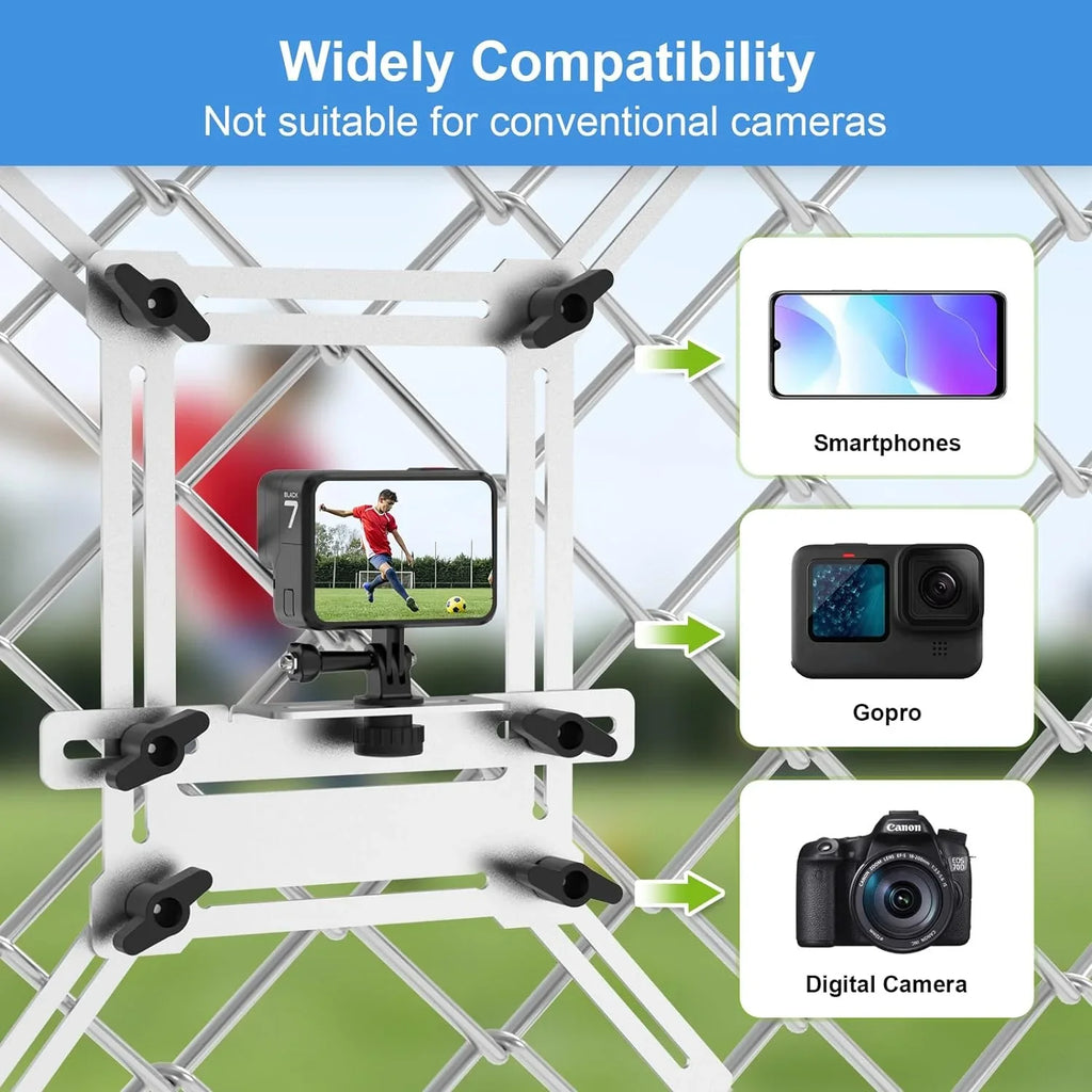 Baseball,Softball Fence Chain Fence iPhone, Recording Digital Link Phones, Camera, GoPro, Action for for Mount to a