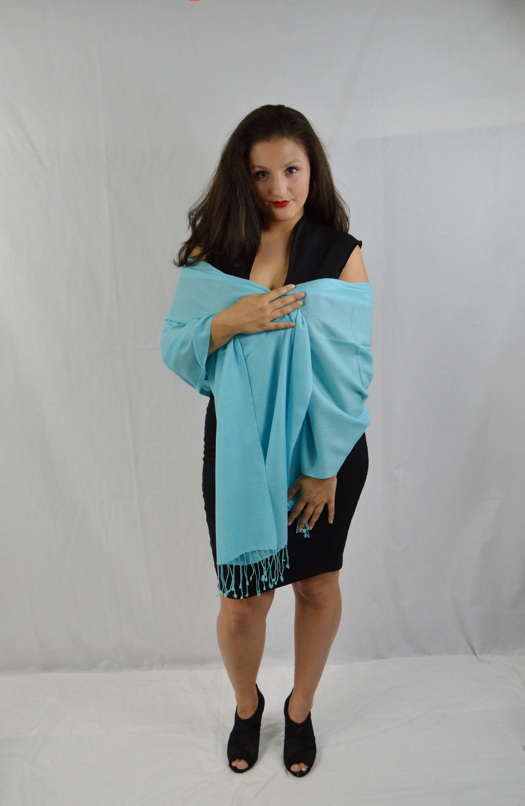 Shawl/Scarf/Scarves Pashmina Fancy Shawl/liquid Shawl/Summer Shawl/Evening Blue (Tiffany weight Regular Shawl) Shawl/Sheer Shawl/Light Shawl/Pashmina