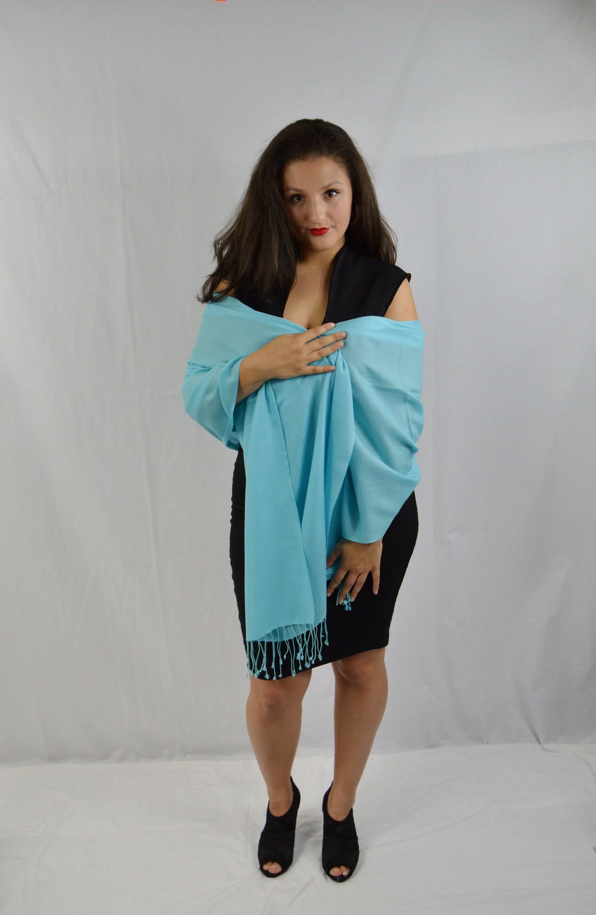 Shawl/Scarf/Scarves Pashmina Fancy Shawl/liquid Shawl/Summer Shawl/Evening Blue (Tiffany weight Regular Shawl) Shawl/Sheer Shawl/Light Shawl/Pashmina