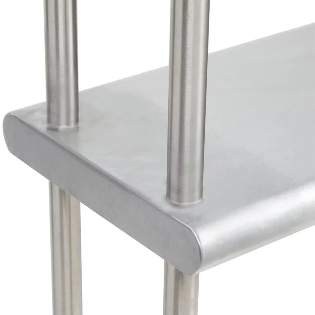 Shelving Two 30" Metal Table With Overshelf Tier | 12" 48" Steel Shelves Double Combo x Wide Work Stainless Kitchen Prep | & Table