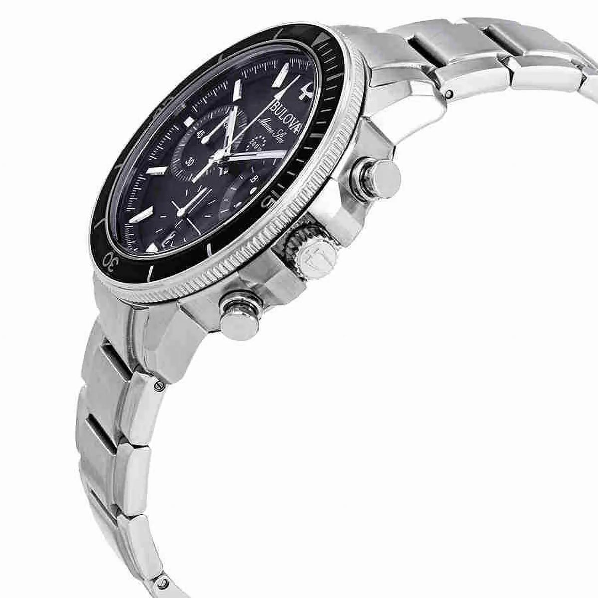 Black Watch Star Men's 96B272 Bulova Marine Chronograph Dial